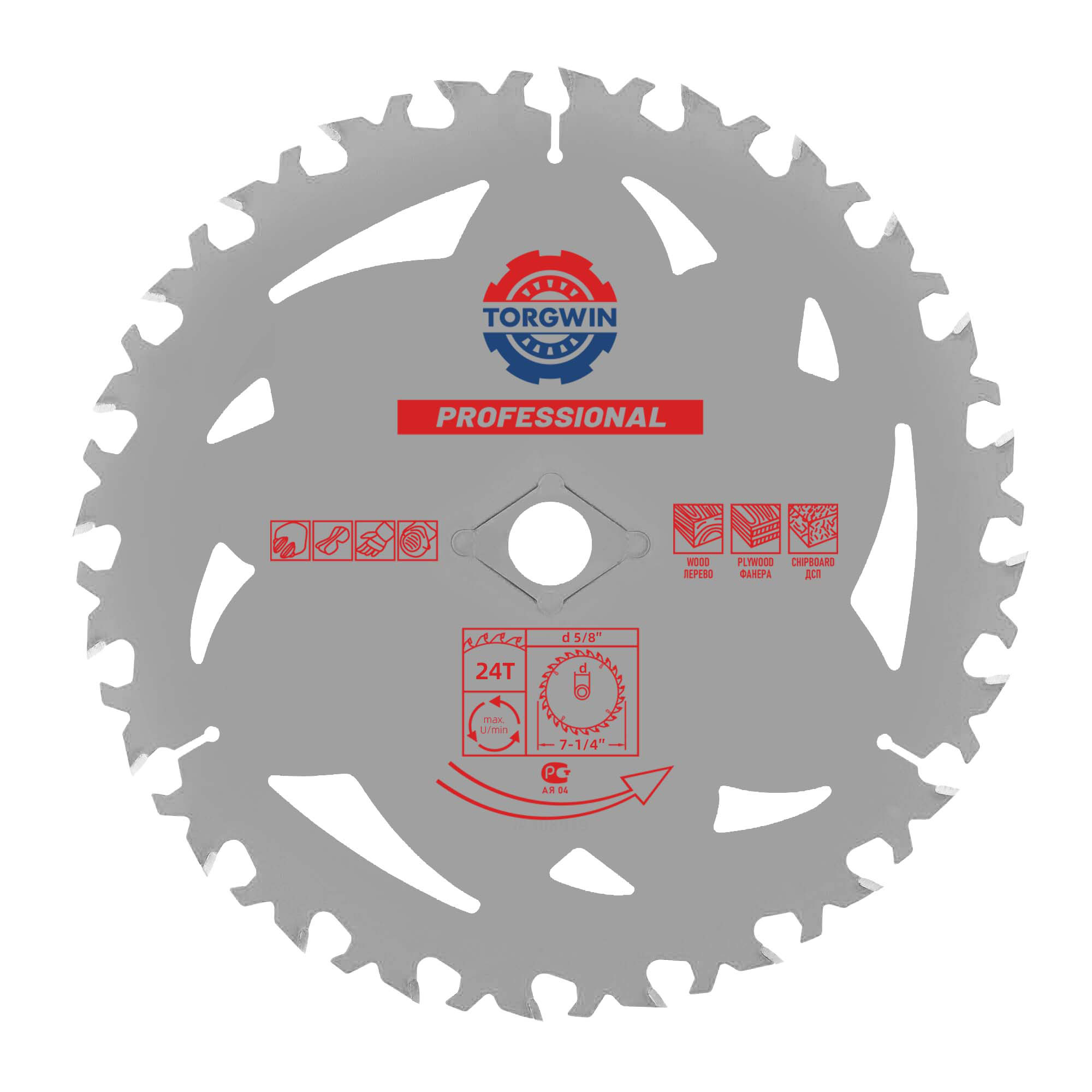 Hoja de sierra circular TG 24T de 7-1/4 pulg.