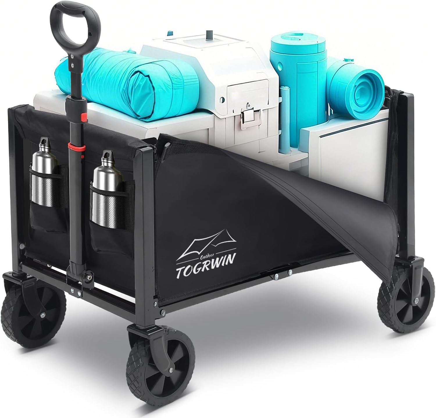 Carro de carretas plegable 160L- 3 en 1 carro de carretas plegable con ruedas